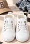 White Lace-Up Star Emblem Soft Sole Baby Boy Sports Booties Shoes (4-12 Months / 18-19 Number) - L-263 - 3