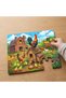 24 Piece Wooden Children's Puzzle with Chickens and Rooster Design in the Garden