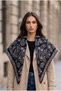 Women's Triangle Shoulder Shawl Ethnic Patterned Reversible Thick Knitwear Shawl