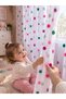 Children's Room Tulle Curtain with Linen Background and Colorful Pompoms – Pleated, Pink Green Purple Decorative Tulle - 4