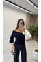 Knitwear Sweater with Collar Shirt Detail - 2