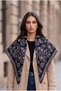 Women's Triangle Shoulder Shawl Ethnic Patterned Reversible Thick Knitwear Shawl - 3