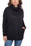 Women's Degaje Collar Pocket Oversize Knitwear Sweater - Black & Khaki Vr.0005 - 2