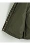 Khaki Stand Collar Quilted Women's Puffer Coat - 8