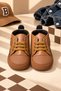 Tan Laced Star Emblem Soft Sole Baby Boy Sports Booties Shoes (4-12 Months / 18-19 Number) - L-263 - 3