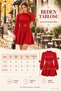 Timeless Elegance |   Women's Long-Sleeved Semi-Turtleneck Buckle Detailed Short Modal Dress - 5