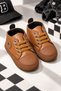 Tan Laced Star Emblem Soft Sole Baby Boy Sports Booties Shoes (4-12 Months / 18-19 Number) - L-263 - 5