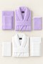 Eldy 8 Piece Family Bathrobe Set 100% Cotton Certified Bathrobe Set |   Dowry Set |   White - Lilac - 2