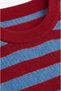 Red Contrast Collar Striped Knitwear - 3