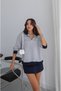 Navy Blue Striped Sweatshirt - 2