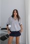 Navy Blue Striped Sweatshirt