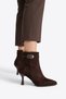 Runas Yan Stone-Studded Segmented Women's Heeled Boots Brown Suede