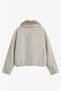 Ecru Fur Collar Herringbone Pattern Coat - 3