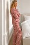 Women's Red Shirt Collar Buttoned Pajama Set - 4