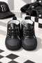 Black Lace-Up Star Emblem Soft Sole Baby Boy Sports Booties (4-12 Months / 18-19 Number) - L-263 - 3