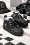 Black Lace-Up Star Emblem Soft Sole Baby Boy Sports Booties (4-12 Months / 18-19 Number) - L-263 - 6