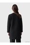 Black College Collar Quilted Women's Cardigan - 4