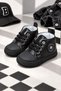 Black Lace-Up Star Emblem Soft Sole Baby Boy Sports Booties (4-12 Months / 18-19 Number) - L-263 - 5