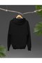 Palestine Themed Printed Oversize Hoodie Unisex Hooded Sweatshirt Black White - 2