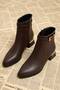 Galvanized Short Heeled Gold Buckle Zippered Non-Slip Sole Women's Booties - 2