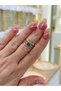 Adjustable Gold Blue Zircon Stone Heart Ring