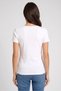 Women Crew Neck Short Sleeve Textured Top, White - 4