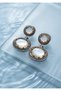 Vintage Oval Stone Detailed Antique Silver Color Earrings 5X3 cm - 6