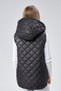 Women's Black Short Quilted Hooded Vest - 3