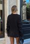 Black Skirt Hem and Sleeve Lace Detail 3 Button Women's Knitwear Cardigan - 6