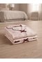 Women's Patterned Bowknot Long Sleeve Pajama Set Buttoned Pajama Bottom Top Set - 3
