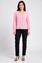 Women V-Neck Long Sleeve Textured Blouse, Pink - 2
