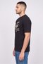 Men Crew Neck Graphic Print Short Sleeve T-Shirt, Black - 3
