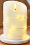 LED Real Wax Candle With Micro Light Chain, Off White - 2