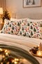 New Year's Patterned Bamboo Pillow 50X70 cm Soft Sleeping Pillow with Deer and Pine Tree Print - 3