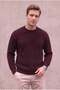 Men's burgundy anti-pilling, non-shedding, oversized thessaloniki knit crew neck sweater