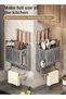 Dish Drying Rack and Knife Holder with 2 Chopsticks Holder, Removable Plastic Drainage Tray Can Be Disassembled and Washed in One Perforation-free Wall Hanger - 2