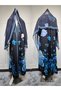 Flower Print Abaya Headscarf Two-piece Set - 7