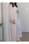 Elegant Floral Appliqué Robe Abaya Cardigan - 2
