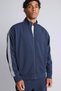 Oversize Basic Cardigan with Striped Sleeves and Zipper (26 Au) - 3