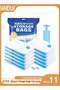 11 PCS Reusable Vacuum Storage Bags Set with Hand Pump 2 PCS 100x80cm 4 PCS 80x60cm 4 PCS 70x50cm Space Saver Compression Bags for Clothes Blankets Travel Home Organization