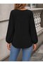 Women's Long Sleeve Crew Neck Janjan Crepe Blouse - 4