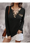 Women's Long Sleeve V-Neck Camisole Blouse - 5