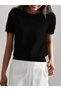 Women's short sleeve crew neck knit blouse
