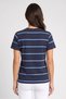 Women Sportswear Fit Short Sleeve Outdoor T-Shirt, Navy - 4