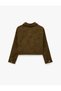 Long Sleeve Zippered Faux Suede Crop Jacket with Flap Pockets - 7