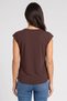 Women Crew Neck Sleeveless Plain Tank Top, Chocolate Brown - 4