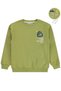 Ocean Printed Sweatshirt for Ages 8-13 - Khaki