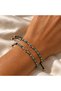 Blue and Gold Color Beads Evil Eye Beaded Evil Eye String Bracelet (2 Pieces Are Sent with Jewelry Box)