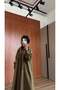 Bibed Cotton Trench Coat Khaki - 8