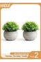Mini Artificial Plants Set 2 Pcs Small Fake Plants for Office Kitchen Bathroom Bedroom Mantle Shelf Living Room Faux Plants in Pots Modern Farmhouse Plants Home Decor